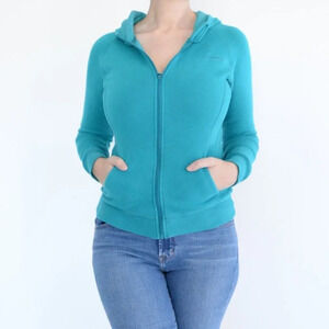 Diadora Teal Zip Up Hoodie Sweater Size Large